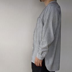 <OSOCU> Chita-momen band collar shirt ”Sashiko””　知多木綿　刺し子シャツ 7枚目の画像