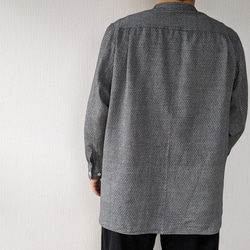 <OSOCU> Chita-momen band collar shirt ”Seigaiha””　知多木綿青海波シャツ 6枚目の画像