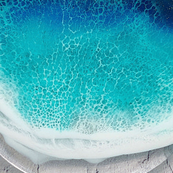 エポキシレジン 海アート 丸形アクリルプレート 2枚目の画像