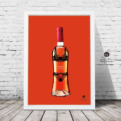 POP ART wine lingerie 9    ポスター　A4 　アートポスター　アート  ワイン　596 1枚目の画像
