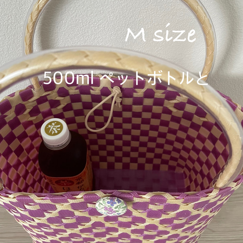 レトロポップ プラカゴ 花柄 Mサイズ レッドxオレンジ エコ