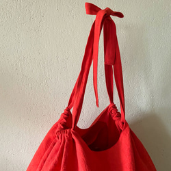 European linen bag (scarlet) 13枚目の画像