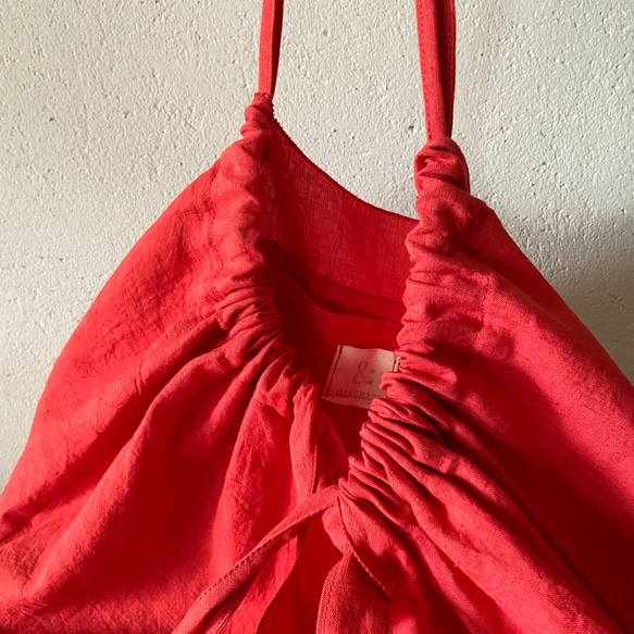 European linen bag (scarlet) 10枚目の画像