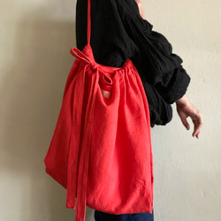 European linen bag (scarlet) 8枚目の画像