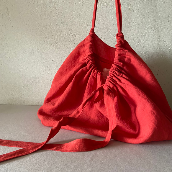 European linen bag (scarlet) 15枚目の画像