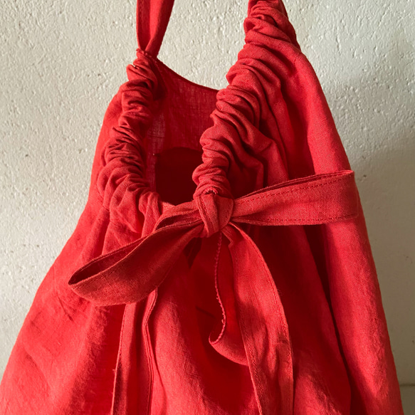 European linen bag (scarlet) 9枚目の画像