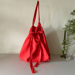 European linen bag (scarlet) 17枚目の画像