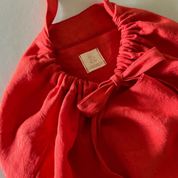 European linen bag (scarlet) 6枚目の画像