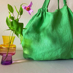 European linen bag (apple green) 1枚目の画像