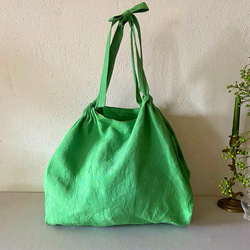 European linen bag (apple green) 2枚目の画像