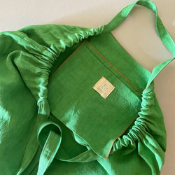 European linen bag (apple green) 11枚目の画像