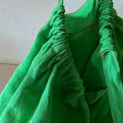 European linen bag (apple green) 9枚目の画像