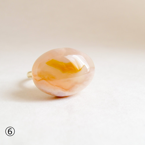 天然石チェリーブロッサムアゲートリング（20×15mm） 指輪・リング