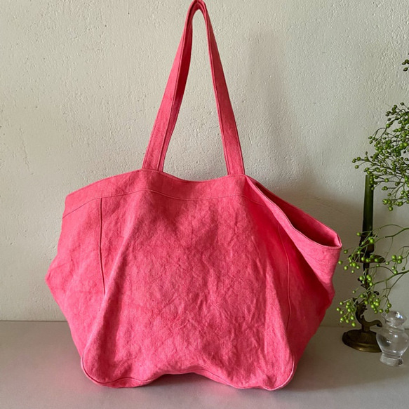 canvas linen bag (cherry pink) 3枚目の画像