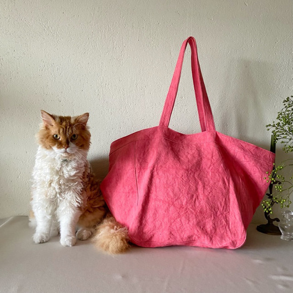 canvas linen bag (cherry pink) 1枚目の画像