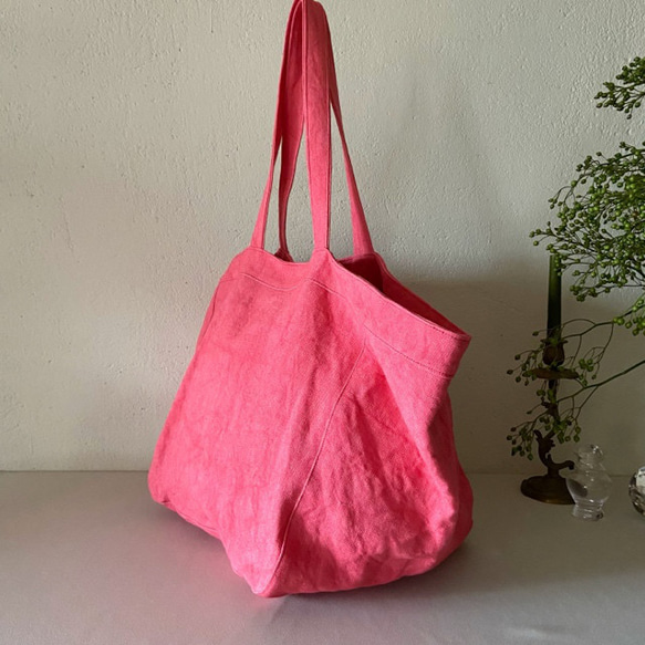 canvas linen bag (cherry pink) 4枚目の画像