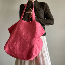 canvas linen bag (cherry pink) 8枚目の画像