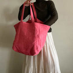 canvas linen bag (cherry pink) 5枚目の画像