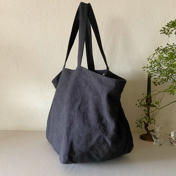 canvas linen bag (navy black) 7枚目の画像