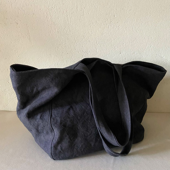 canvas linen bag (navy black) 2枚目の画像