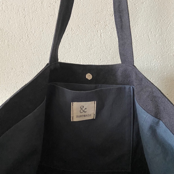 canvas linen bag (navy black) 9枚目の画像