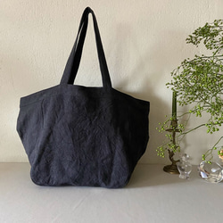 canvas linen bag (navy black) 6枚目の画像