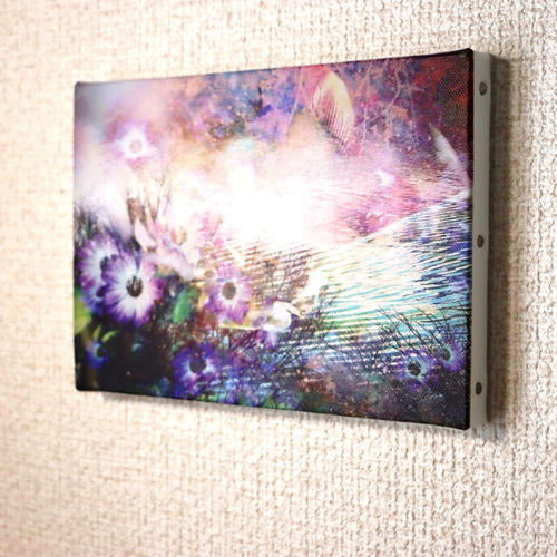 絵画キャンバスプリントゴリラ女の子花