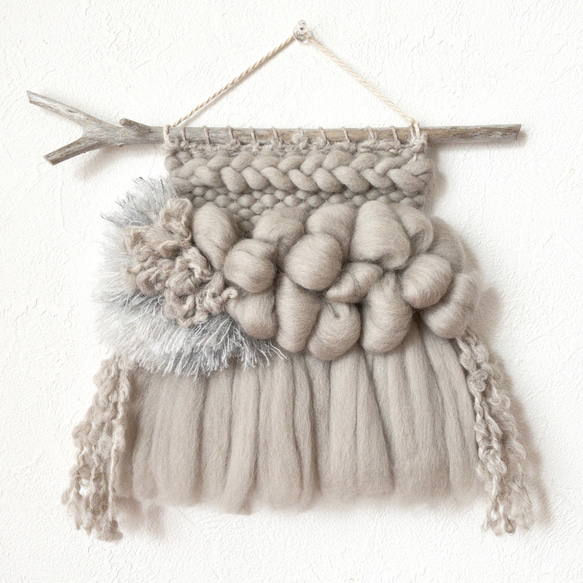 [獨一無二的物品] 浮木編織掛毯“暖灰色，k。” 第3張的照片