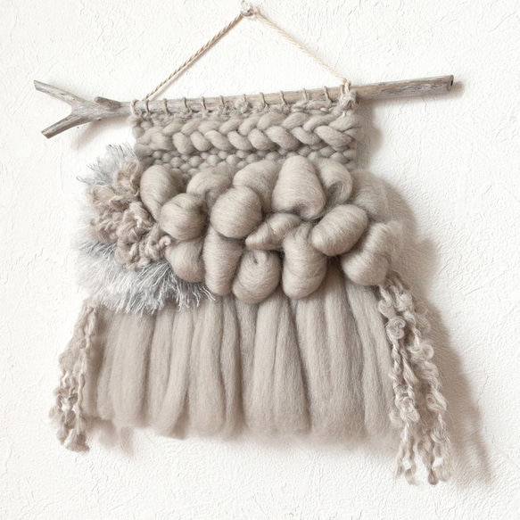 [獨一無二的物品] 浮木編織掛毯“暖灰色，k。” 第5張的照片