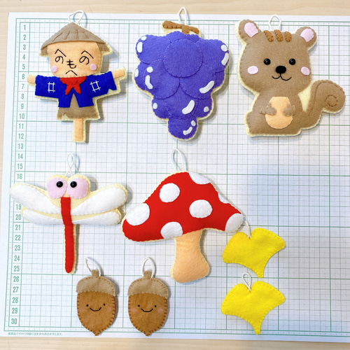 秋ガーランド 9月10月11月 フェルト ガーランド あず 通販 14521607