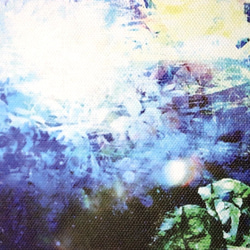 「雨と滝つぼ」Ａ５サイズ　キャンパスプリント　アート　コンパクト　青　雨　滝　滝つぼ　ブルー　自然　神秘的　インテリア 7枚目の画像
