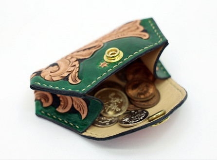 小銭入れ(唐草・グリーン)