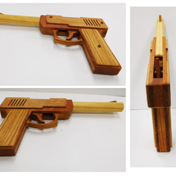 木製　鉄砲　ナチュラルカラー　輪ゴム　インテリア　木のおもちゃ 2枚目の画像