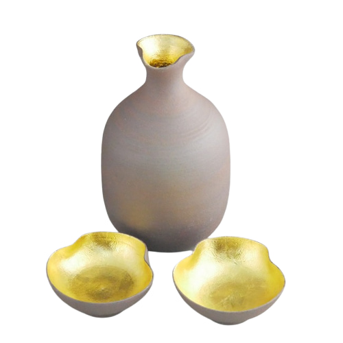 京焼 清水焼 直山窯 南蛮金箔瓢 器