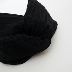 頭巾（結）☆羅紋針織隨機黑色 第5張的照片