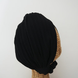 頭巾（結）☆羅紋針織隨機黑色 第3張的照片