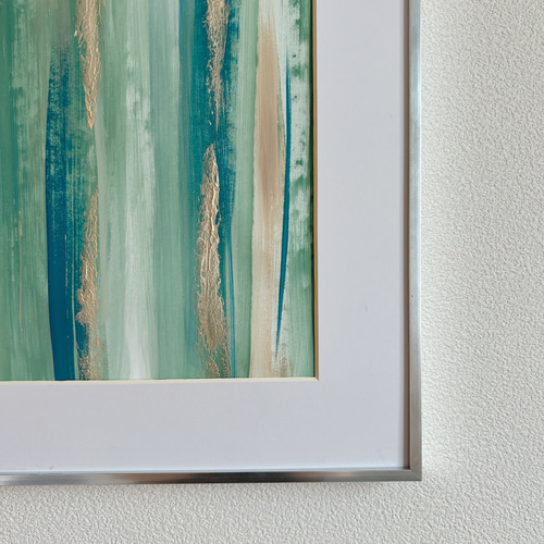 BAMBOO - アート 綺麗 抽象画 絵画 フレーム 額縁 ゴールド 緑