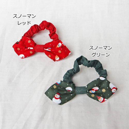 ペットとお揃い 犬用 猫用 2WAYクリスマスリボン 首輪 チョーカー