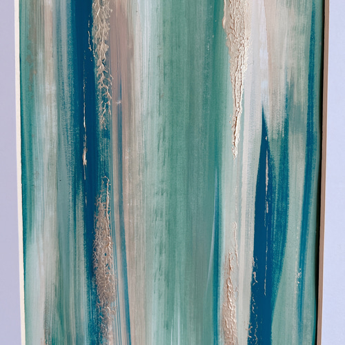 BAMBOO 緑 癒し 作品 アート 抽象画 絵画 額縁 ゴールド 緑 グリーン