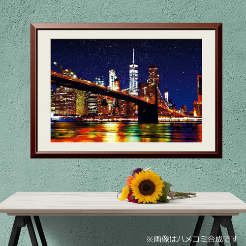 絵画 ブルックリン橋 アートポスター】ニューヨーク 夜のブルックリン橋（作品No.400） 写真