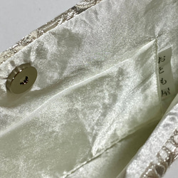 西陣織　プラチナ箔　絹帯　2way クラッチバッグ　パーティーバッグ　和装バッグ　着物バッグ　結婚式　成人式 10枚目の画像