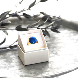 景泰藍九月生日石戒指～藍寶石～ 第3張的照片