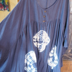 【SALE】絞り染めチュニック ポンチョ コットン100 100 Dyed Tunic Cotton　one－piec 15枚目の画像