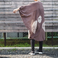 【SALE】絞り染めチュニック ポンチョ コットン100 100 Dyed Tunic Cotton　one－piec 14枚目の画像