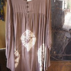 【SALE】絞り染めチュニック ポンチョ コットン100 100 Dyed Tunic Cotton　one－piec 4枚目の画像