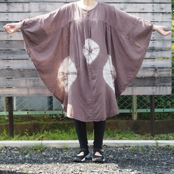 【SALE】絞り染めチュニック ポンチョ コットン100 100 Dyed Tunic Cotton　one－piec 11枚目の画像