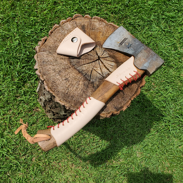 【受注生産】 ハスクバーナ　キャンプ用斧(品番576926301)　斧　ヘッドシース(カバー)　63-01用 4枚目の画像