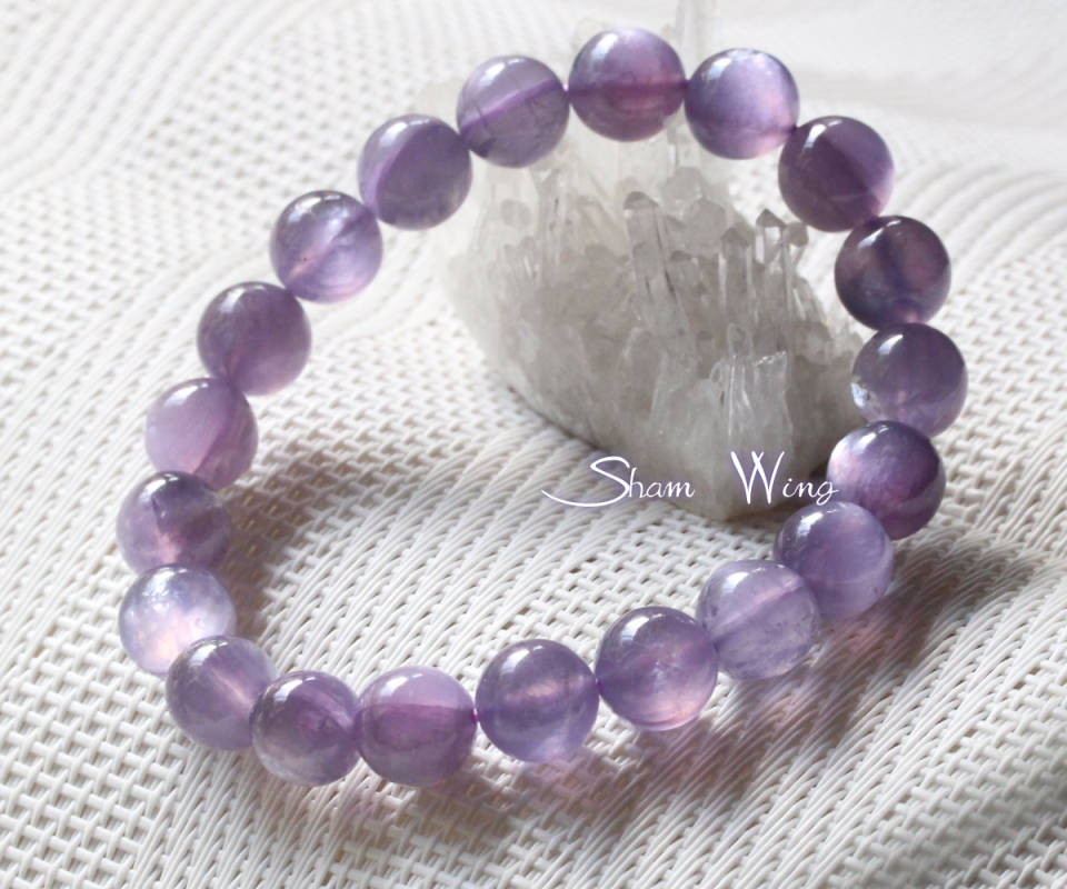 パープルマイカ ブレスレット 天然石 紫雲母 - ブレスレット