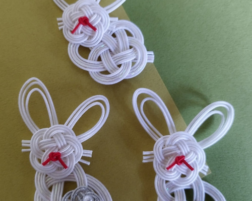 水引パーツ　うさぎさん　12個 水引パーツ　うさぎさん　12個