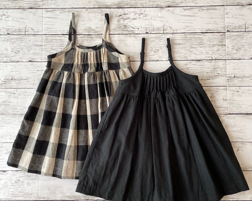 buoybuoy コットンリネン ギンガムワンピース buoybuoy コットンリネン ギンガムワンピース